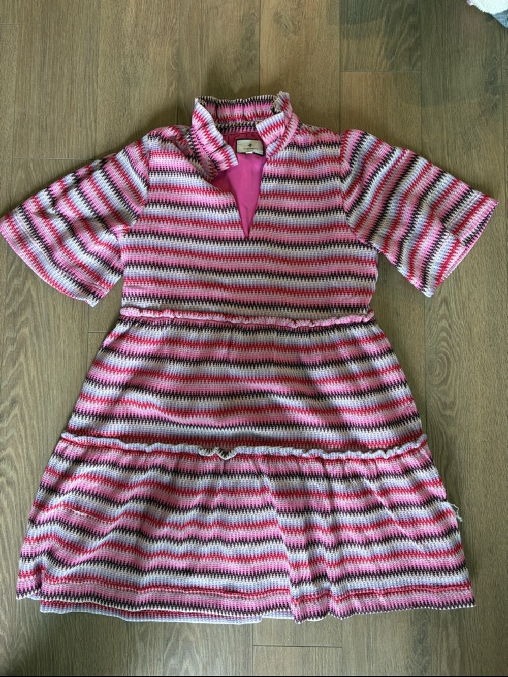 Tuckernuck Pink, Red & White Zigzag Knit Top (Missoni Vibes)